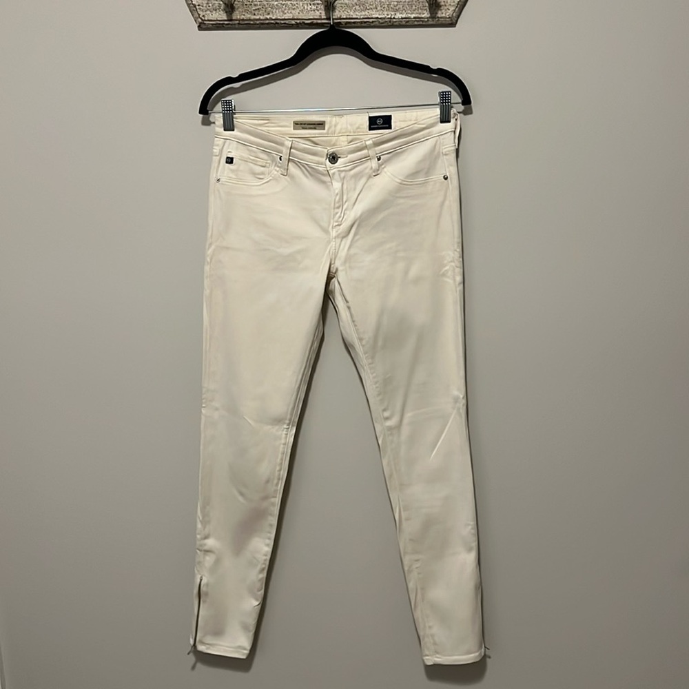 AG Jeans “The Zip-Up Legging Ankle”, Cream, 28 Regular Length